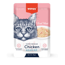 Wanpy wet food with Chicken and Shrimp for All Cats 85 gr