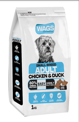 Wags Dog Dry Food Adult Small Breed Chicken & Duck 1 kg
