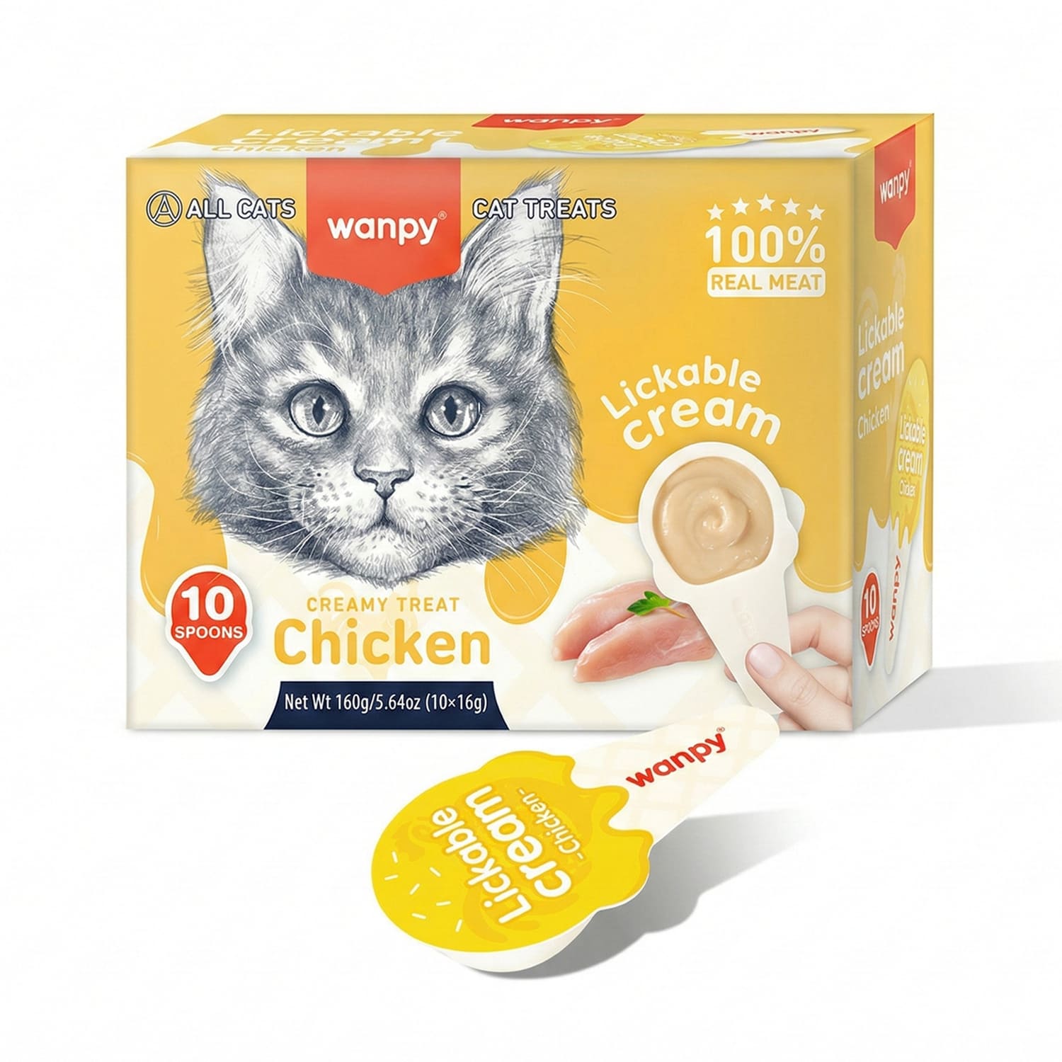 Wanpy Cat Treats Lickabel Cream Chicken (1Pic) 16g