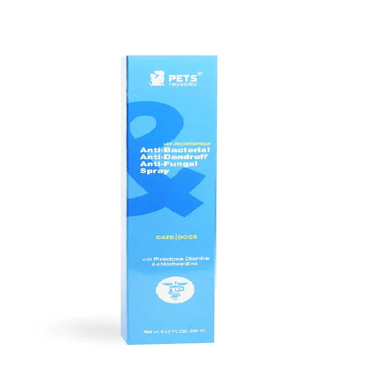 Spray pets republic anti bacterial and anti dandruff for dogs and cats 250 ml