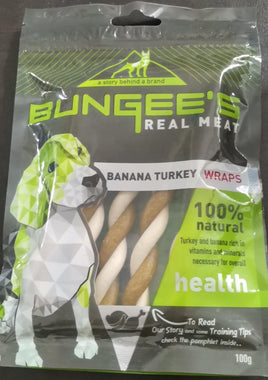 Bungees Dog Treats Banana&Turkey100gm