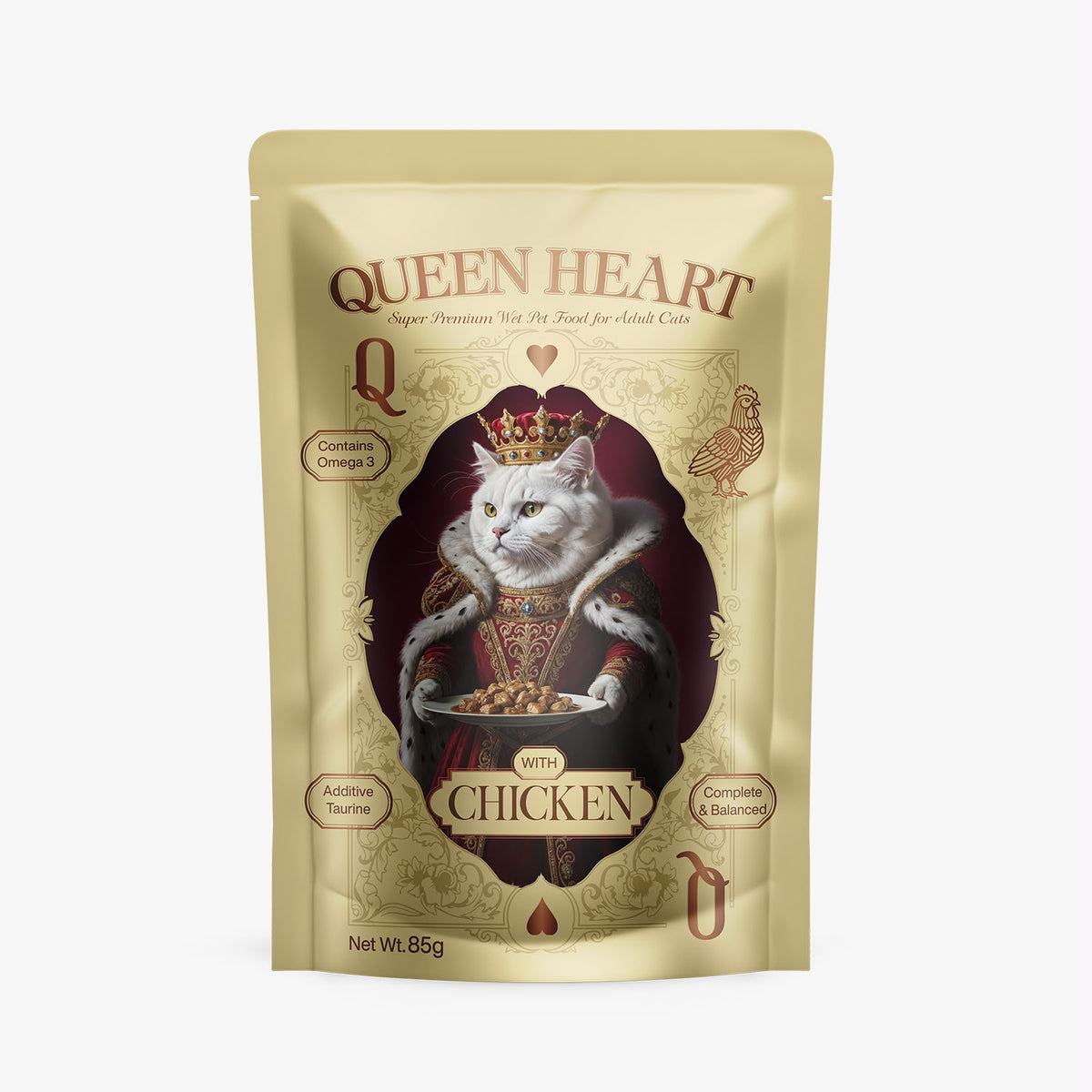Queen Heart Cat Wet Food Chicken - Pouch 85gm