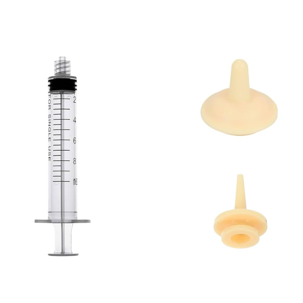 Pet Feeding Syringe with 2 Soft Nipple Tips 3 PCS