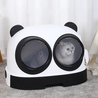 Panda Cat Drawer Closed Litter Box