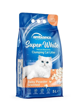 Ambiance Super White Clumping Litter Beby Powder Scented 5L