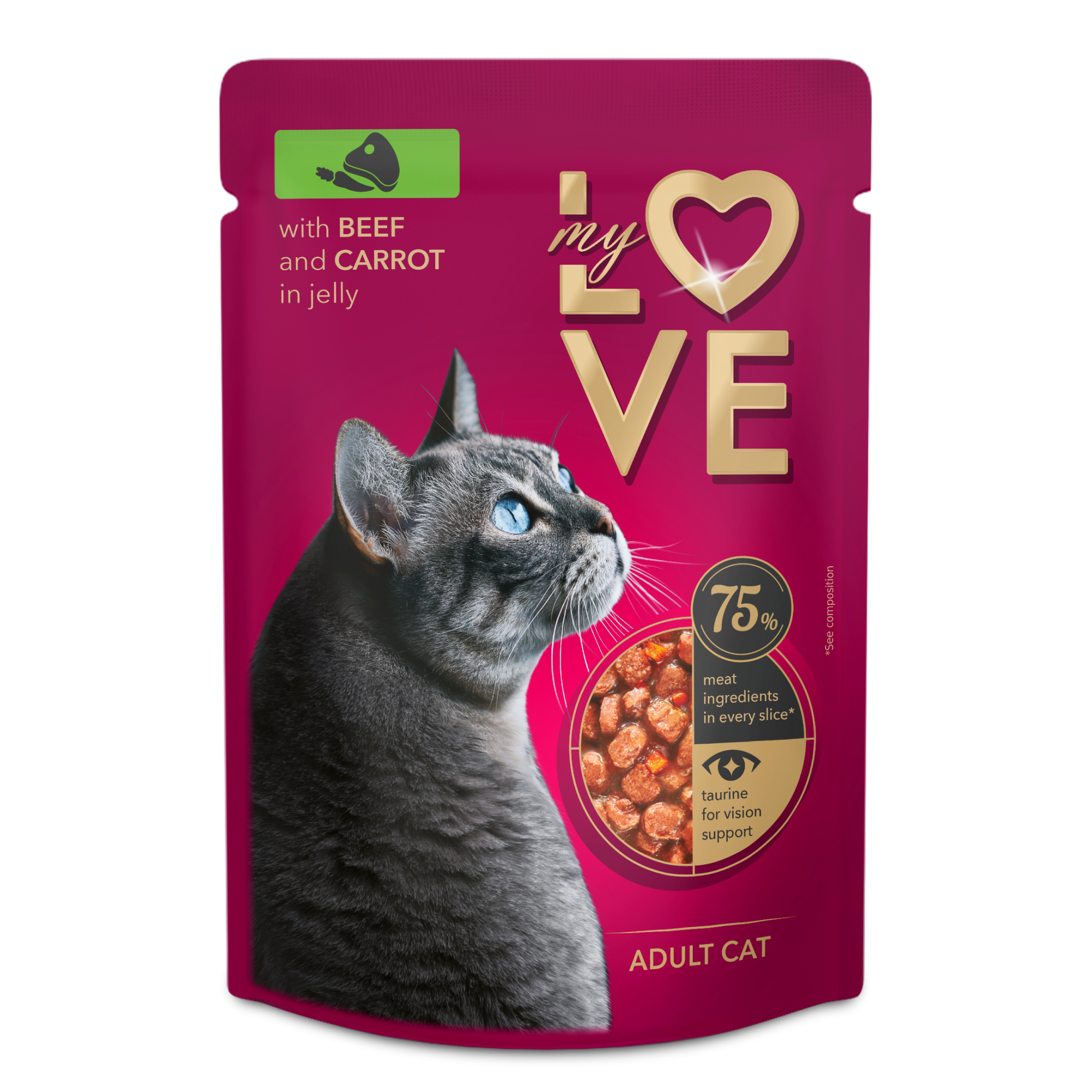 My Love Cat Wet Food Beef & Carrot in Gravy - Pouch 85 gm