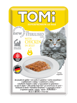 Tomi for sterilised cats chicken in jelly 85g