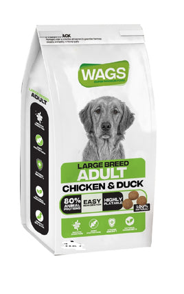 Wags Dog Dry Food Adult Large Breed Chicken & Duck 4 kg