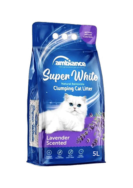 Ambiance Super White Clumping Litter Lavander Scented 5L