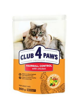 Club 4 Paws Cat Dry Food For Adult with Hairball 300 g