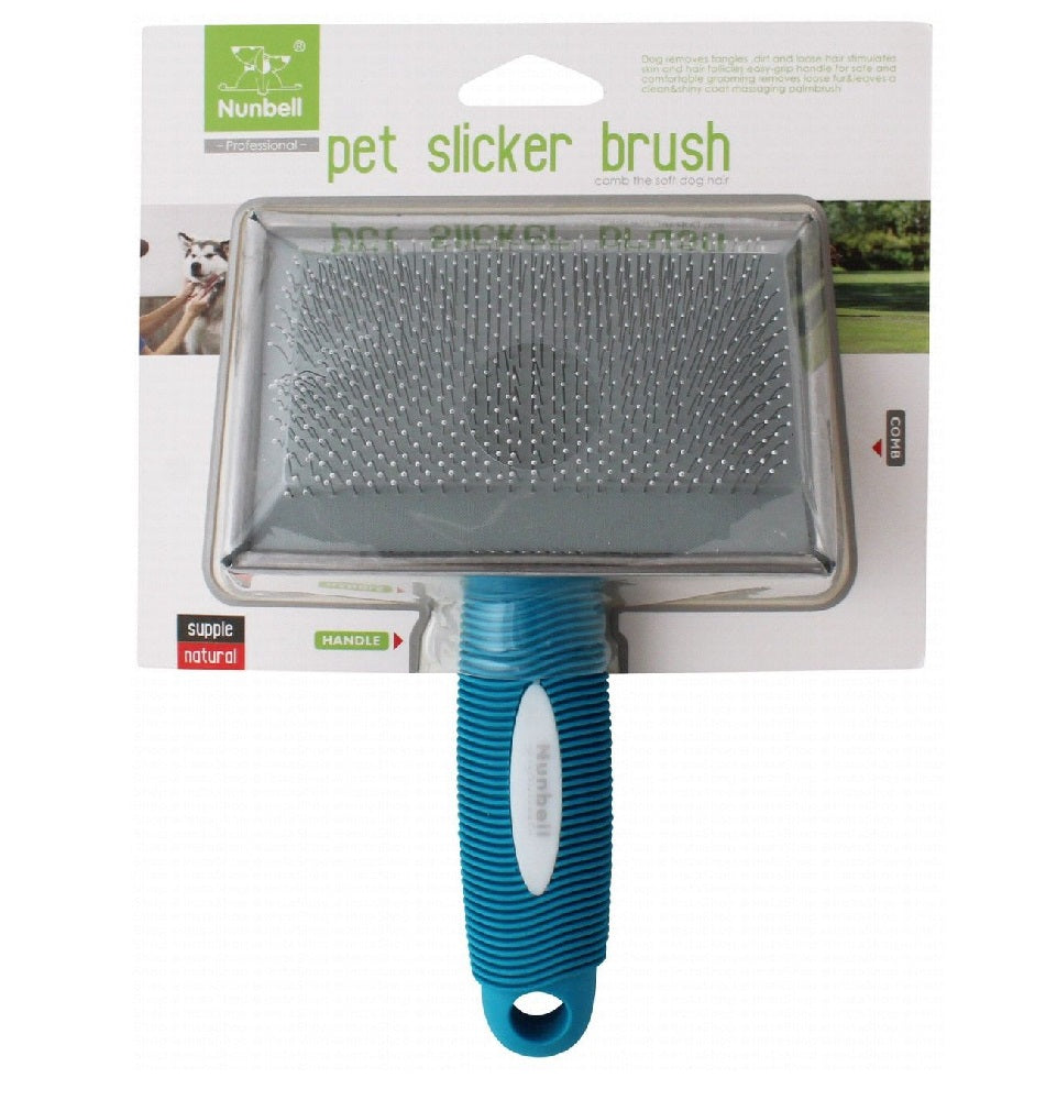 Nunbell  Blue Pet Slicker grooming Brush
