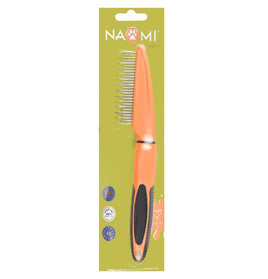 Naomi Pet Grooming Rake Comb Black And Orange