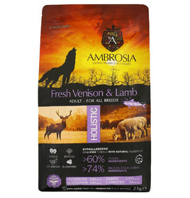 Ambrosia Dry Food with Venison and Lamb for adult Dogs 2 kg