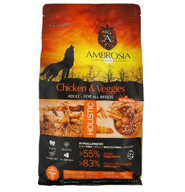 Ambrosia Dry Food with Chicken and Vegetables for Adult Dogs 2kg