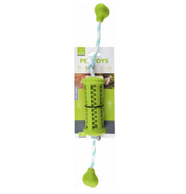 Nunbell Small Green Dog Chew Toy with Rope