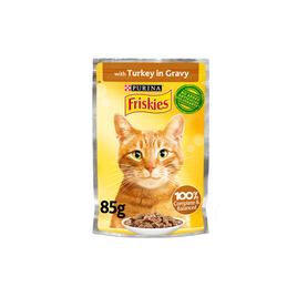 Purina Friskies Turkey Chunks in Gravy - Complete Wet Cat Food 85g