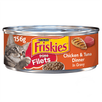 PURINA Friskies Prime Filets Chicken And Tuna in Gravy Wet Cat Food 156g