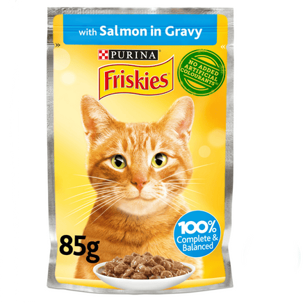 Purina Friskies Salmon Chunks in Gravy Wet Cat Food Pouch 85g