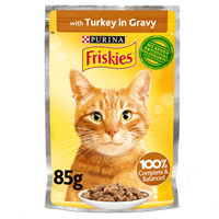 Purina Friskies Turkey Chunks in Gravy Wet Cat Food Pouch 85g