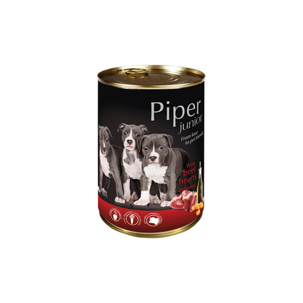 Piper junior with beef hearts and carrot 400 g - Wet Dog Food